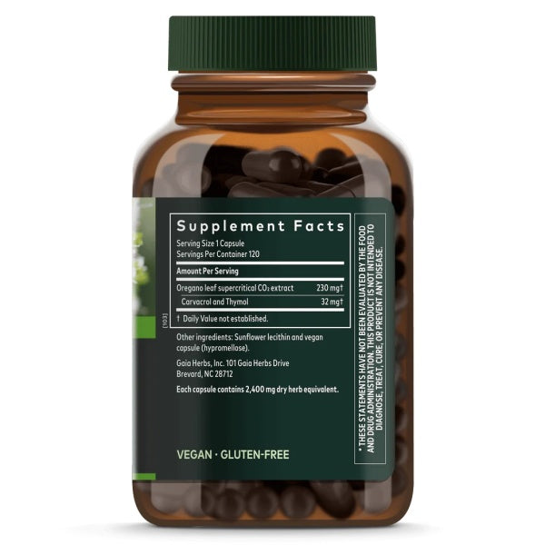 Gaia Herbs Oil of Oregano, Maintain a healthy gut 60 Vegan Liquid Phyto-Caps
