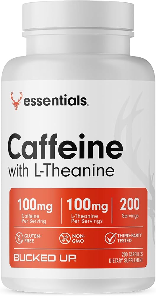 Bucked Up Caffeine with L Theanine 100mg 200 Caps
