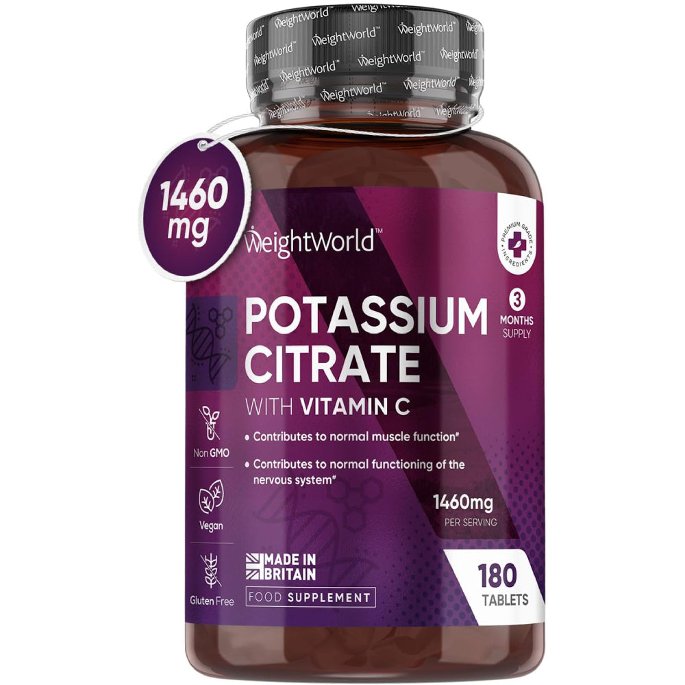 Weightworld Potassium Citrate 1460 mg plus Vitamin C 180 tablets