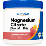 Nutricost Magnesium Citrate 210 mg 69 Servings 250g Fruit Raspberry Lemon Flavor