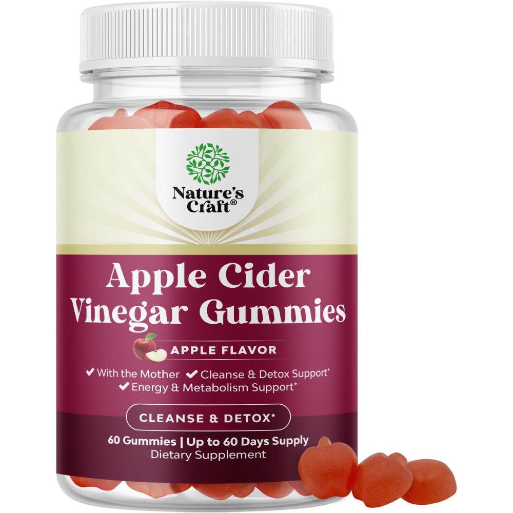 Nature's craft apple cider vinegar gummies 60 Gummies