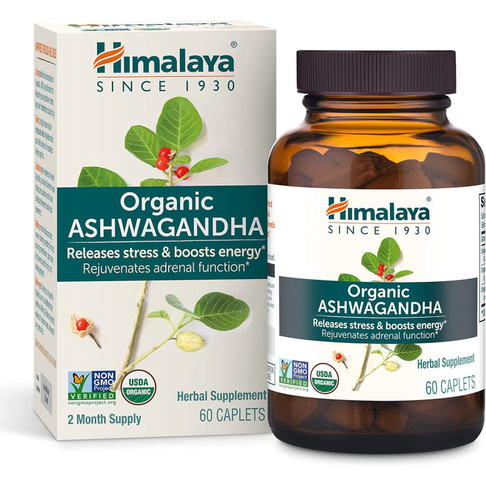 Himalaya Organic Ashwagandha for Stress Relief, Energy Support 60 Caplets Default Size