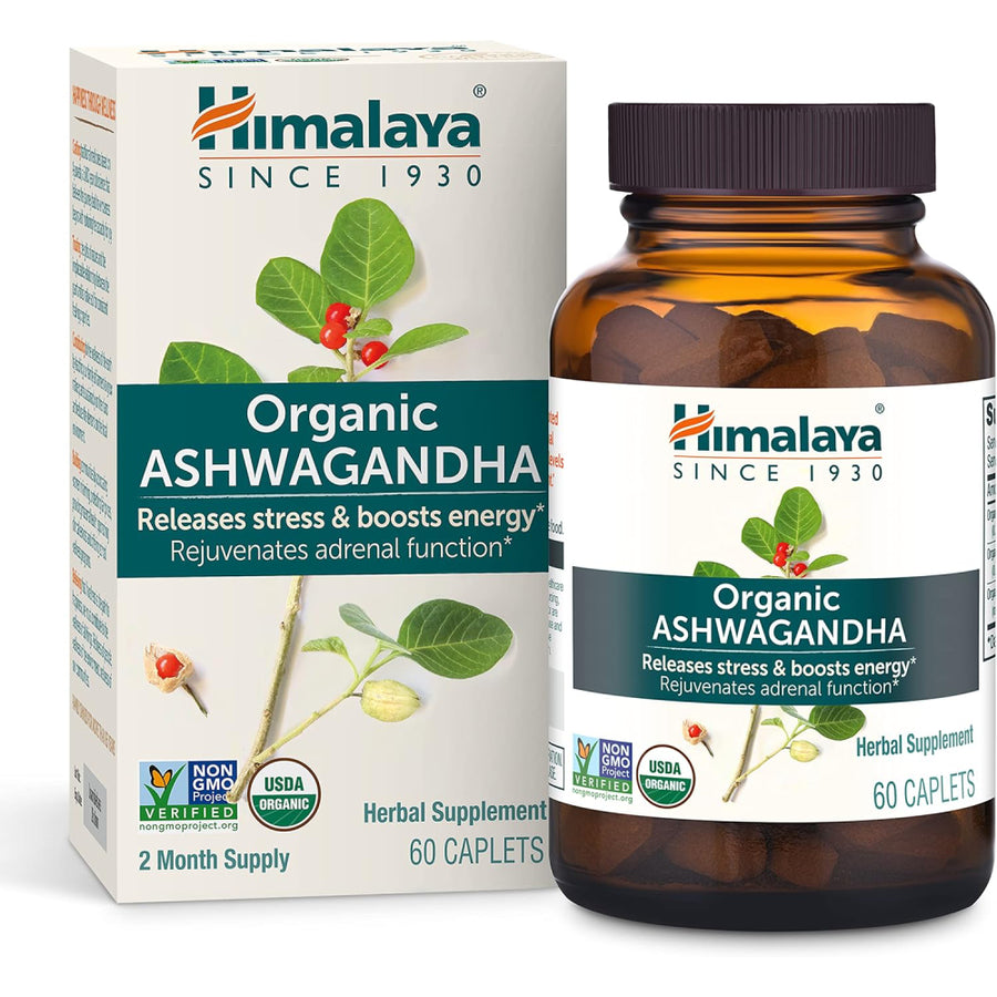 Himalaya Organic Ashwagandha for Stress Relief, Energy Support 60 Caplets Default Size