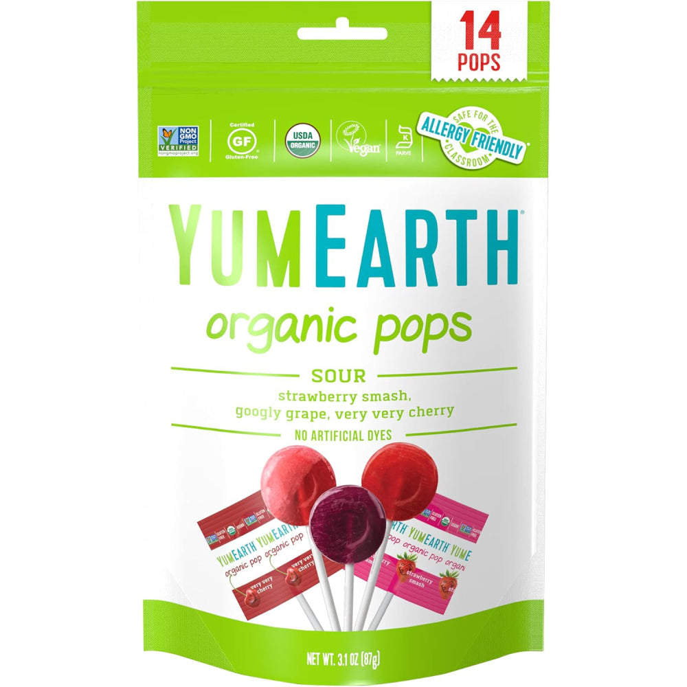 Yum Earth Organic Lollipops 14 Pieces Individually Wrapped
