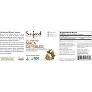 Sunfood Gelatinized Maca 800mg Enhanced Energy& Stamina, Hormonal Balance & Mood Support 90 caps