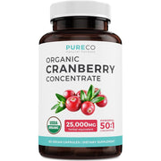 PureCo Organic Cranberry 25,000mg Supports Urinary Tract Health & Rich in Antioxidants 60 caps