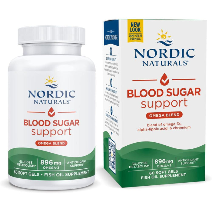 Nordic Naturals Blood Sugar support Omega Blend 896mg , Alpha lipoic acid & chromium 60 softgels