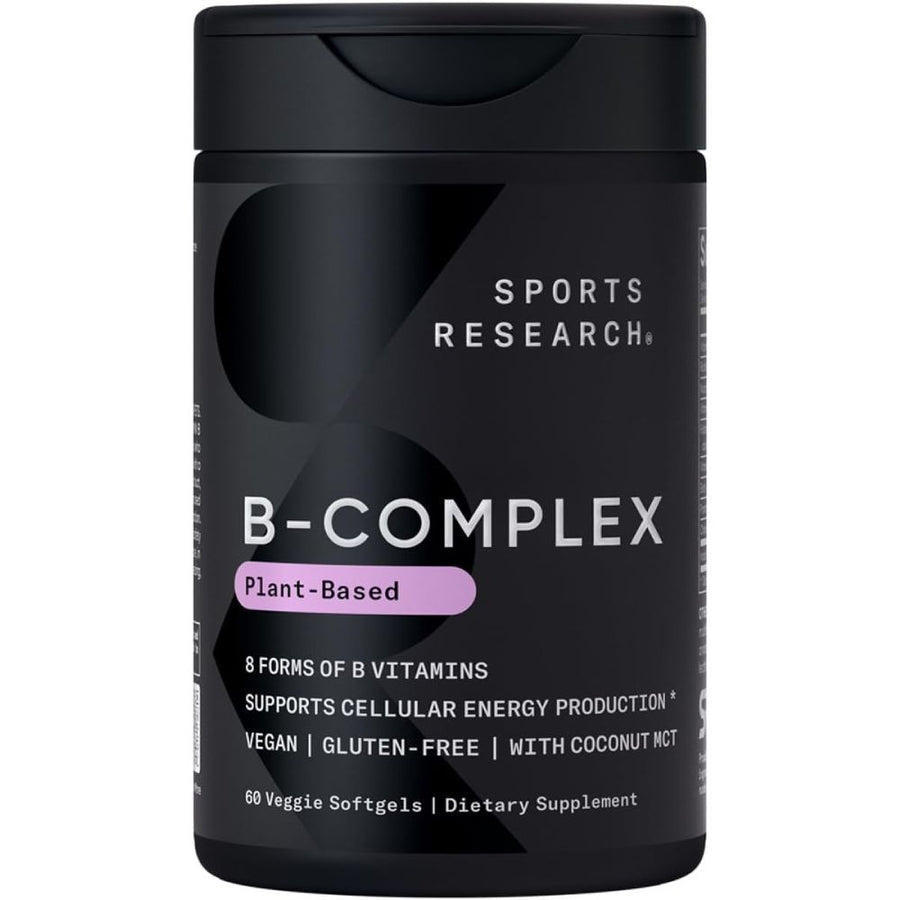Sports Research sr vitamin B Complex Natural Energy Boost & Nervous System Support 60 Veg Caps