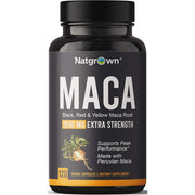 Natgrown Maca Black, Red & Yellow 1500mg Boosts Energy, Supports Hormonal Balance & Enhances Sexual Health 120 caps