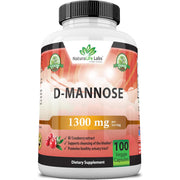 Natura Life Labs D-Mannose 1300mg Supports Urinary Tract Health & Antibacterial Effect 100 veg caps