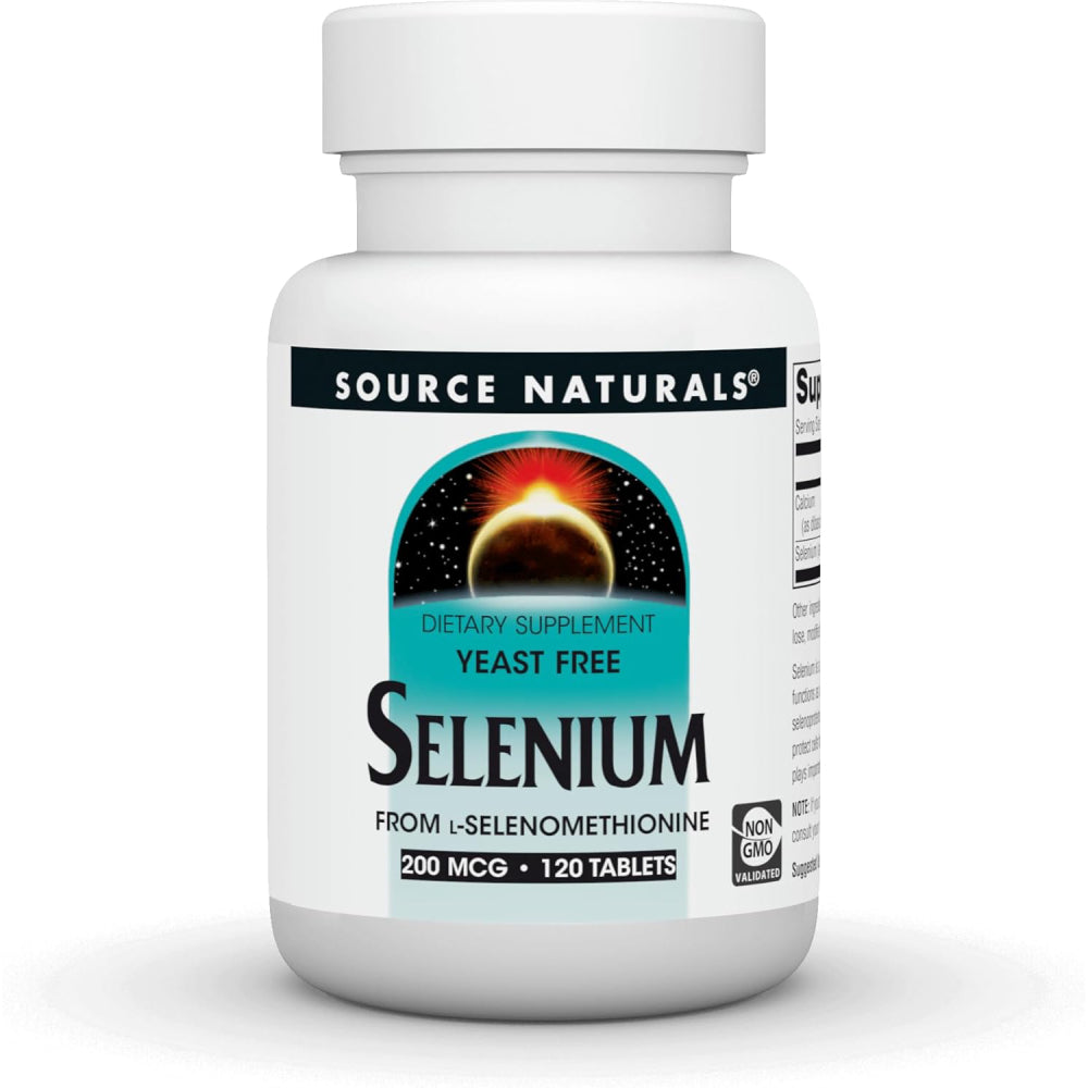 Source Natural Selenium Immune System Boost & Healthy Skin, Powerful Antioxidant Support 200mcg 120 Tablets