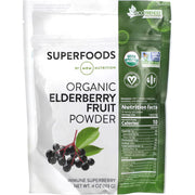 MRM Superfoods Organic Elderberry Fruit Powder Immune & Respiratory Health Support, Natural Energy Boost & Rich in Antioxidants 113g Immune Superberry