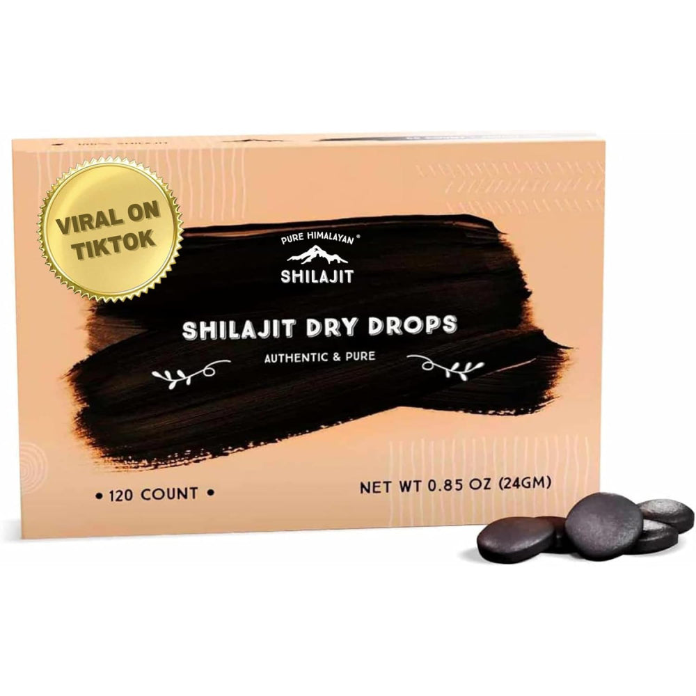Himalayan shilajit dry Drops 200 mg Boosts Natural energy & Immunity, Supports Mental Clarity, Focus, Memory & Physical Performance 120 tablets 24g