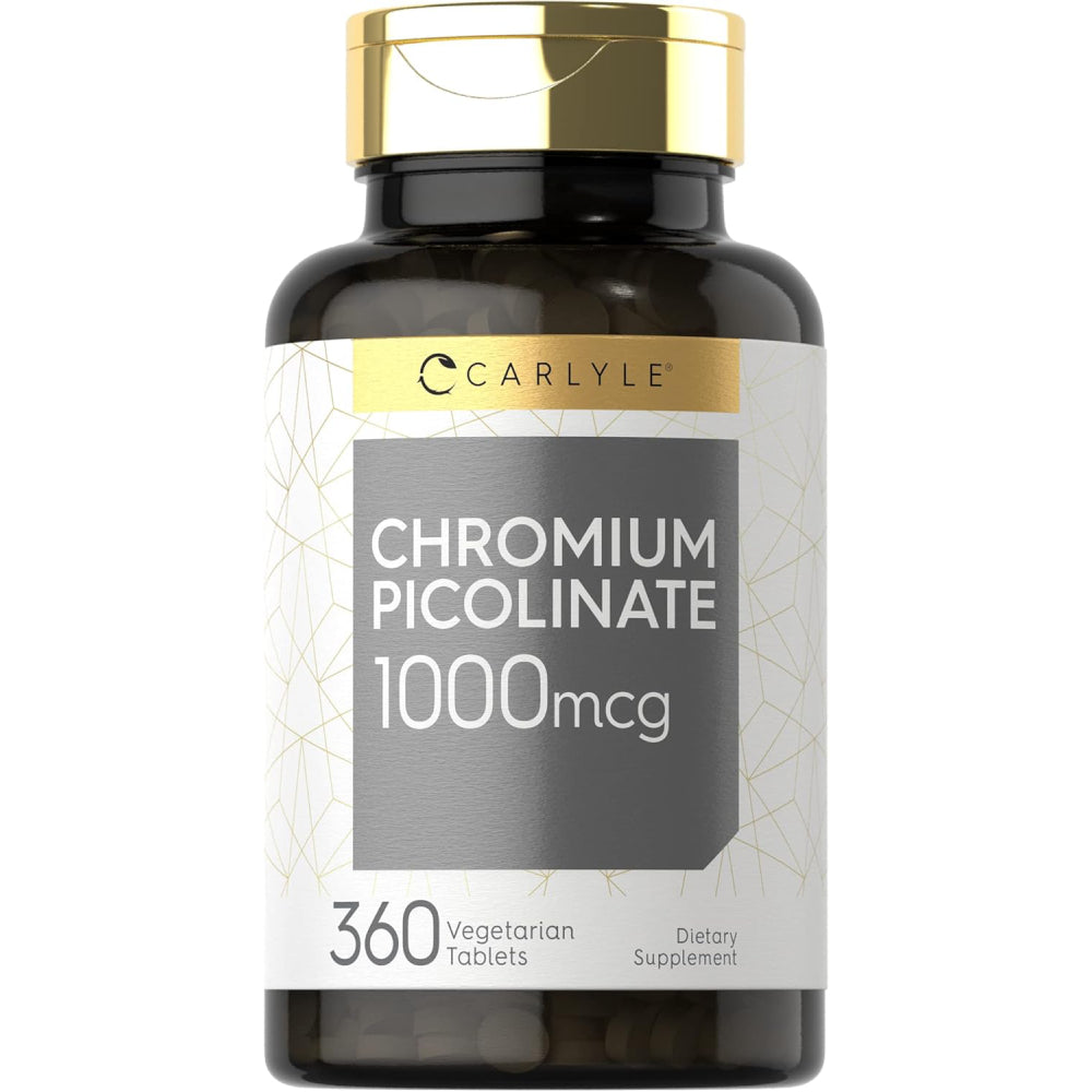 Carlyle Chromium Picolinate Supports Healthy Blood Sugar Levels & Enhances Metabloism 1000mcg 360 Veg Caps