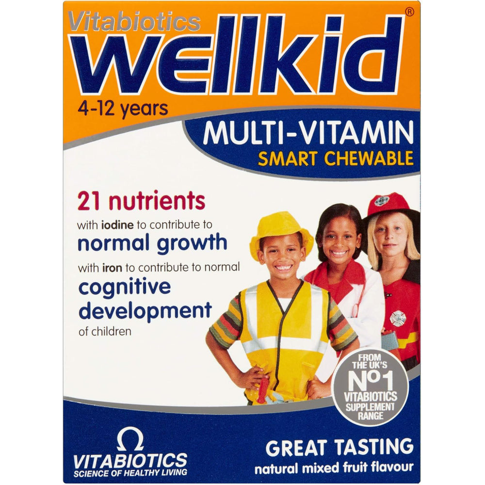 Wellkid Multivitamin 4-12 years ٍSupport Energy, Growth & Mental Function 30 chewable Tablets