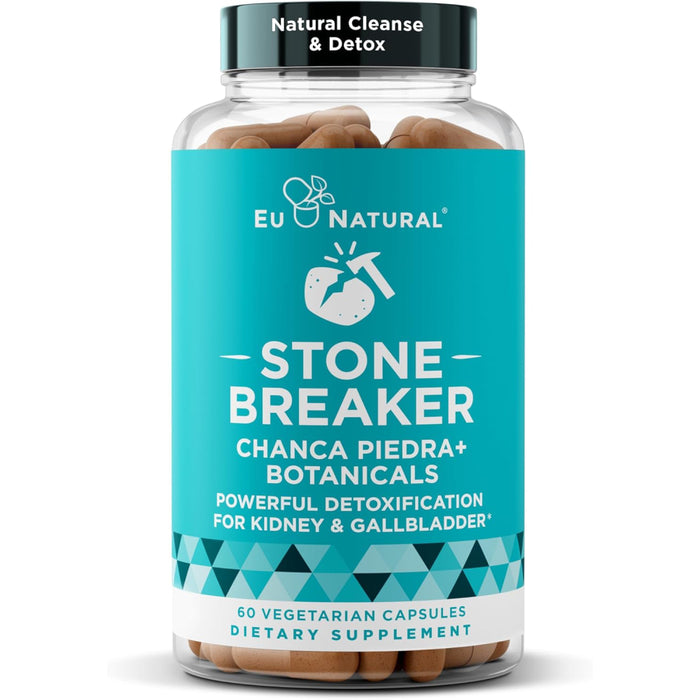 EU Natural Stone Breaker Supports Kidney & Urinary Tract Health, Natural Stone Prevention & Detoxification 60 vegetarian capsules Default Size