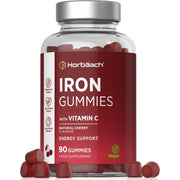 Horbaach Adult Iron gummies with vitamin c Boosts Energy Levels 90gummies natural cherry flavour