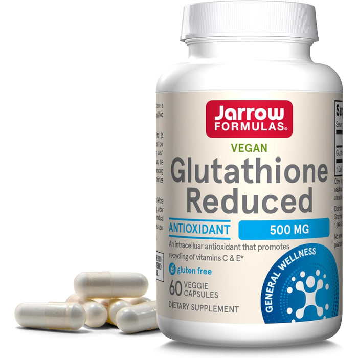 Jarrow Formulas Glutathione Reduced 500mg Immune Boost, Skin Whitening, Health & Detoxification 60 caps