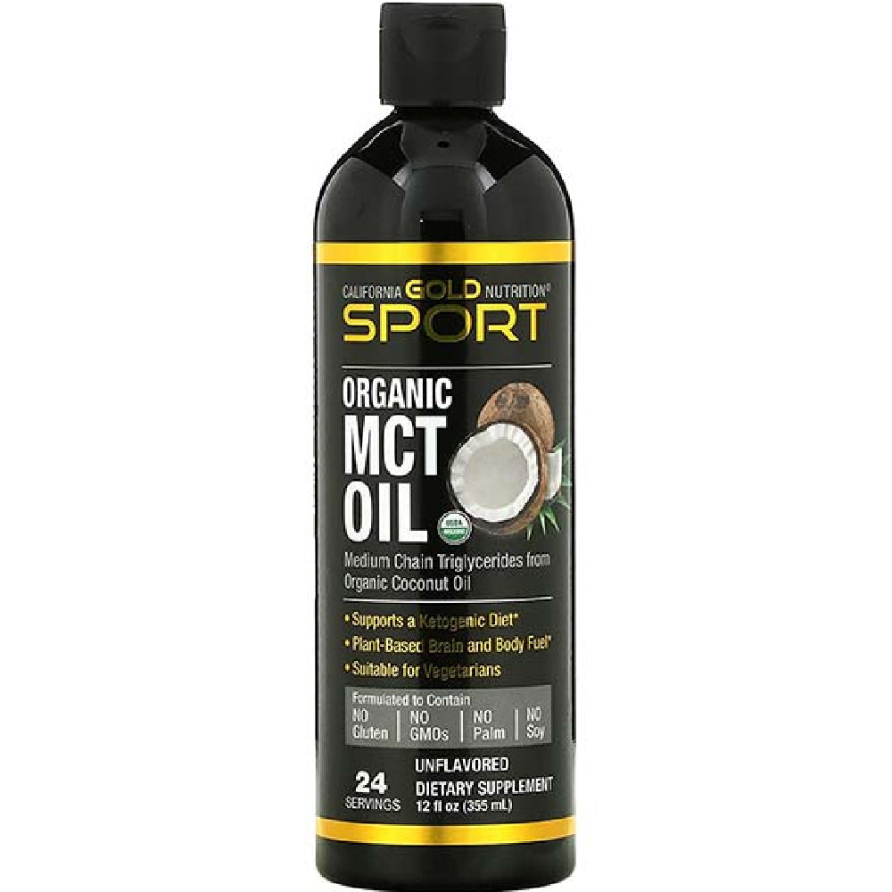 California Gold Nutrition MCT Oil Certified Organic Coconut Oil - Natural, Healthy Energy & Keto Diet 24servings 355 ml