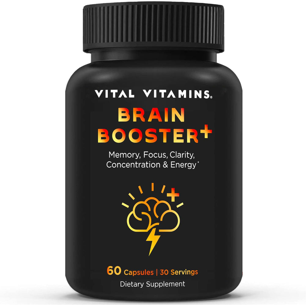 Vital Vitamins for Memory and Focus, Clarity & Brain Support includes Vitamin B12, Gingko Biloba & DMAE 60 capsules
