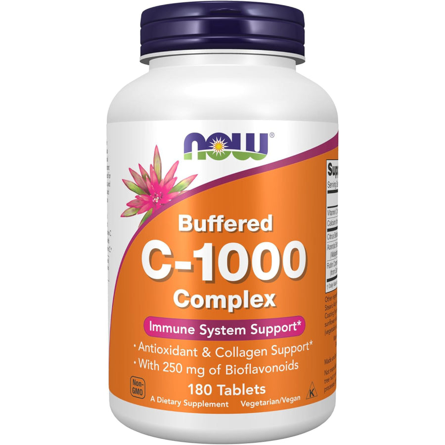 Nowfoods Buffered Vitamin C Complex 1000mg with bioflavonoids - Immune Support and Skin Health 180 tabs