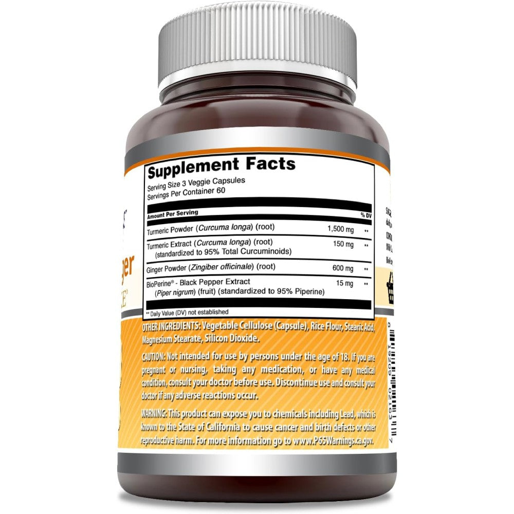 Amazing Formulas Turmeric Curcumin With Bioperine 2250 mg 180 Veg Caps
