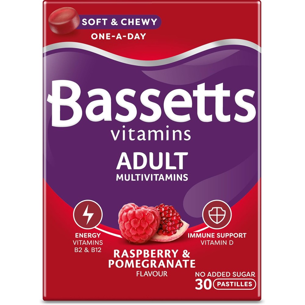 Bassetts Vitamins Adult Multivitamins 30 Pastilles Raspberry & Pomegranate Flavour