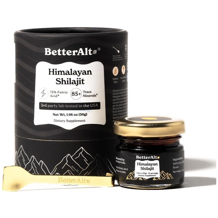 Betteralt Himalayan Shilajit 75% Fulvic acid 85+ Trace Minerals 30g