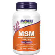 Nowfoods MSM (Methylsulfonylmethane) for Joint Support 1000mg, 120 Veg Capsules