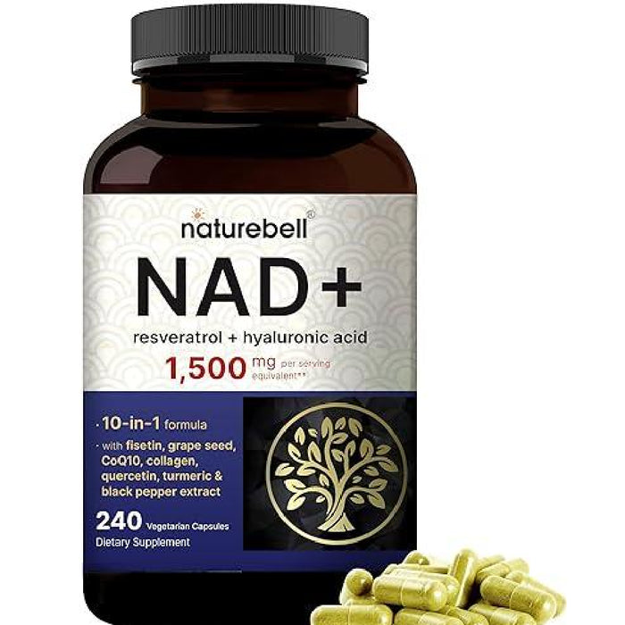 Naturebell NAD+ Resveratrol + Hyaluronic Acid 1500 mg 240 Veg Caps