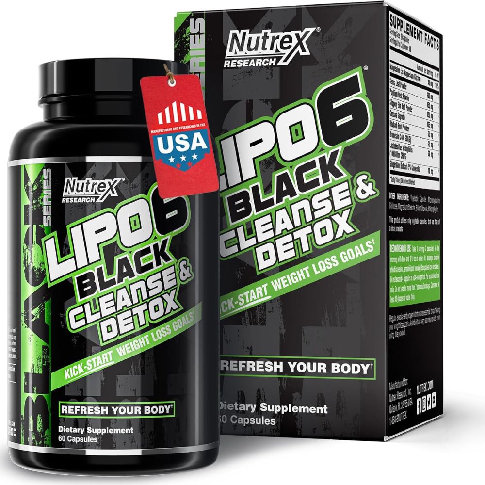 Nutrex Research Lipo 6 Black, Cleanse & Detox 60 capsules