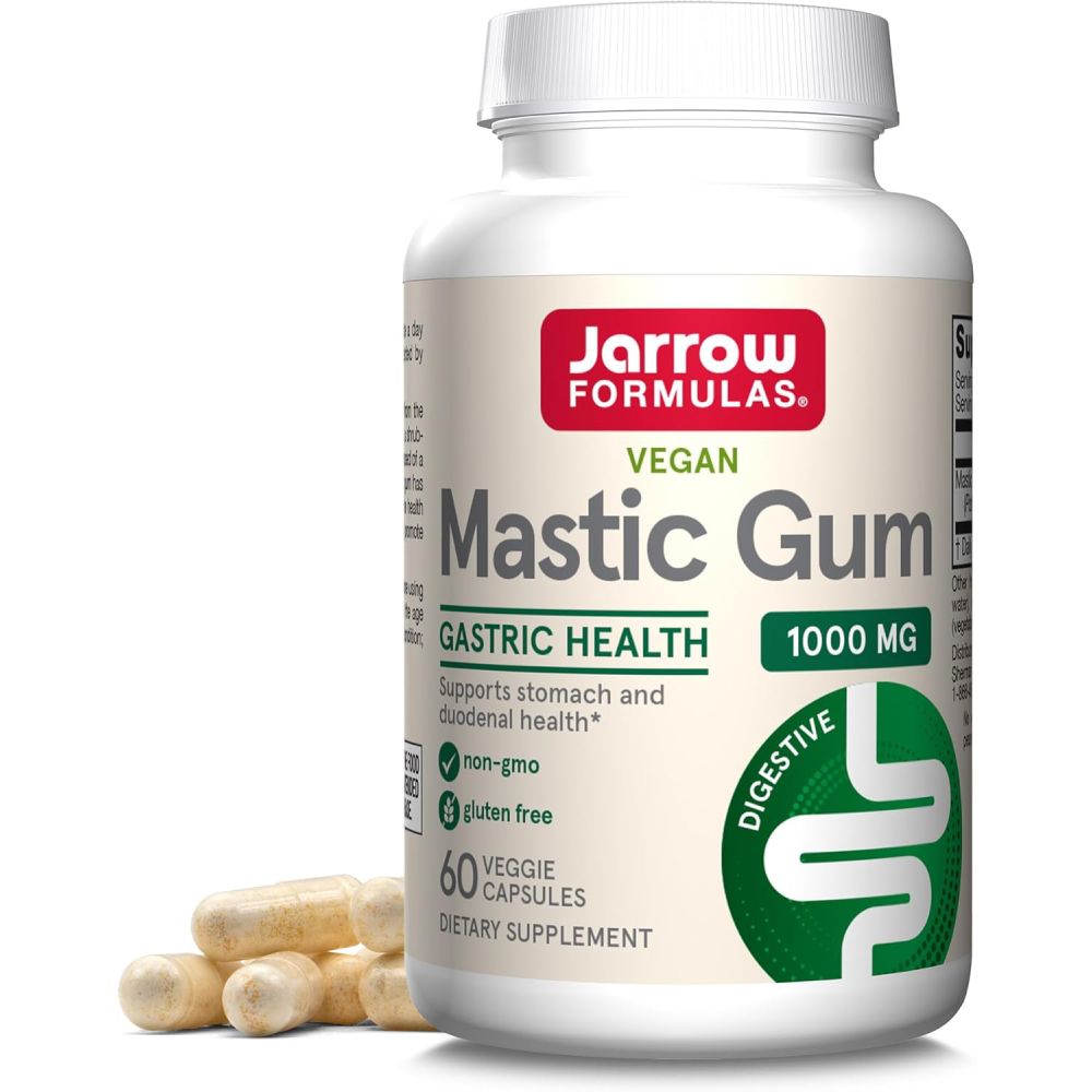 Jarrow Formulas Mastic Gum, Natural Formula Supporting Stomach, Duodenal & Oral Health, 60 Veggie Caps