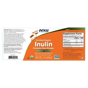 Nowfoods Certified Organic Inulin + Prebiotic Pure Powder Large Size 454g