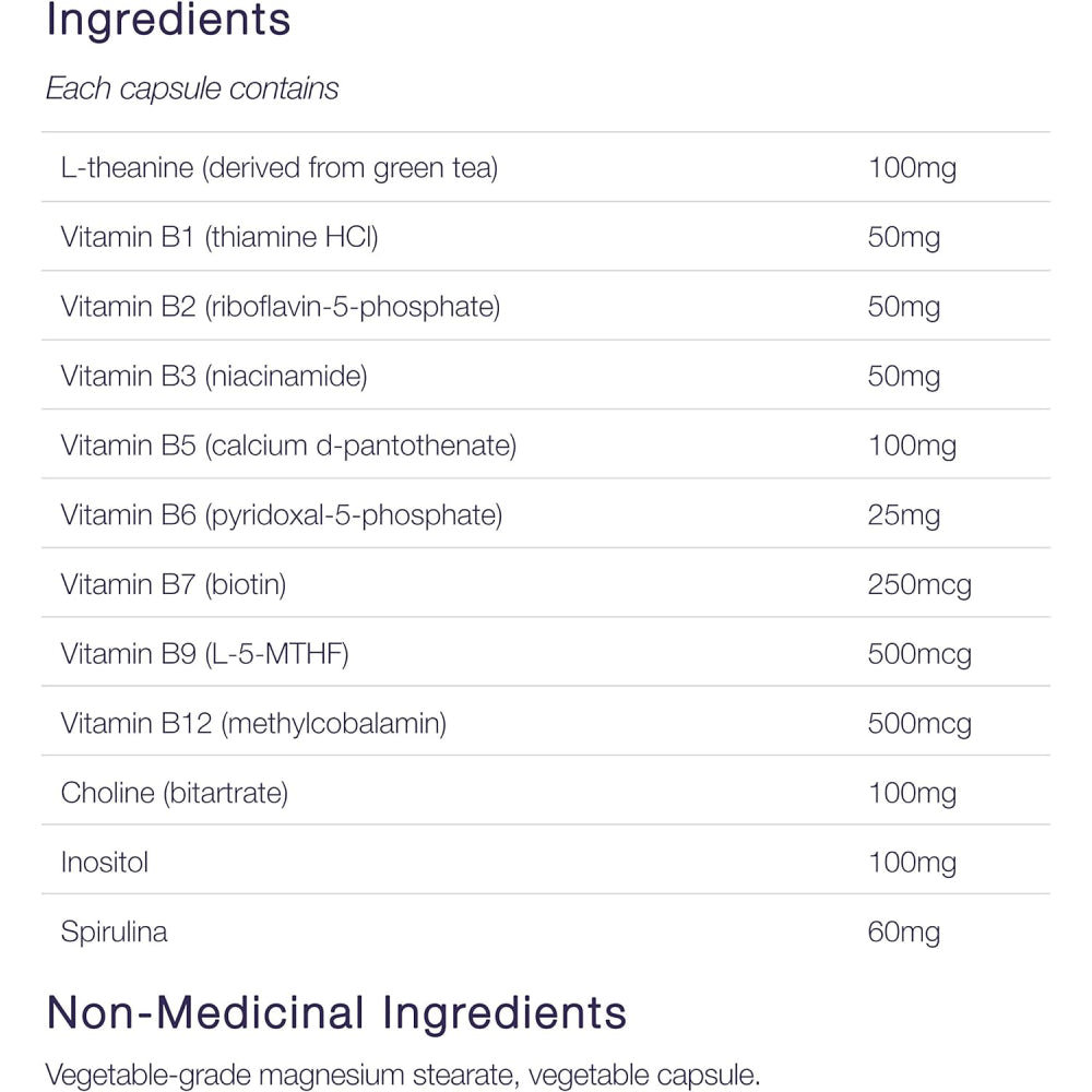 CanPrev Synergy B-Complex With L Theanine 200 mg 60 Veg Caps