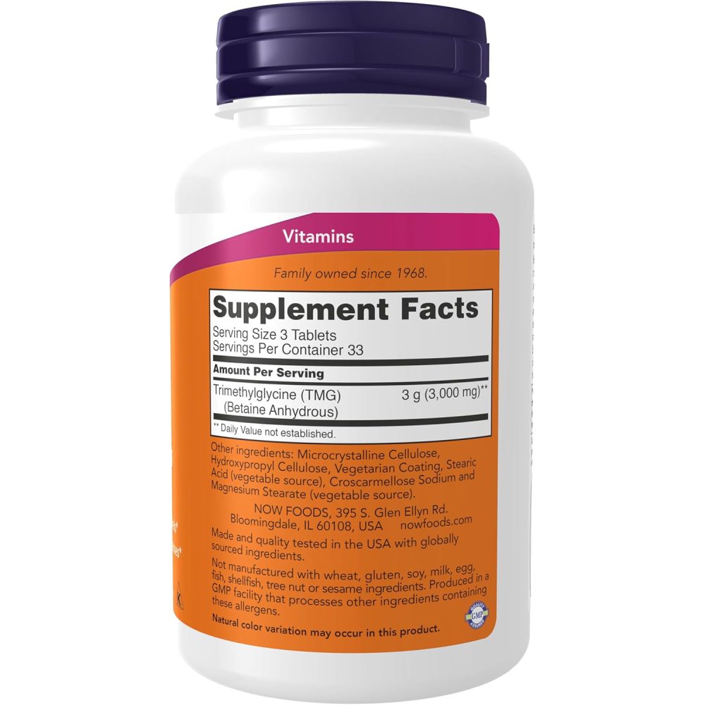 Nowfoods TMG Betaine 1000 mg liver support 100 tablets
