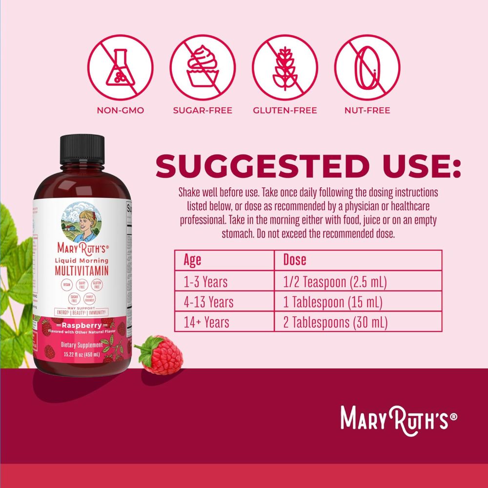 Mary Ruth's Liquid Morning Multivitamin 887 ml Raspberry Flavour
