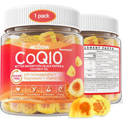 Nextdia CoQ10 Ubiquinol with coconut oil, black pepper, Ashwagandha, Magnesium , Vitamin D3, Folate & B12 60 gummies grape flavor