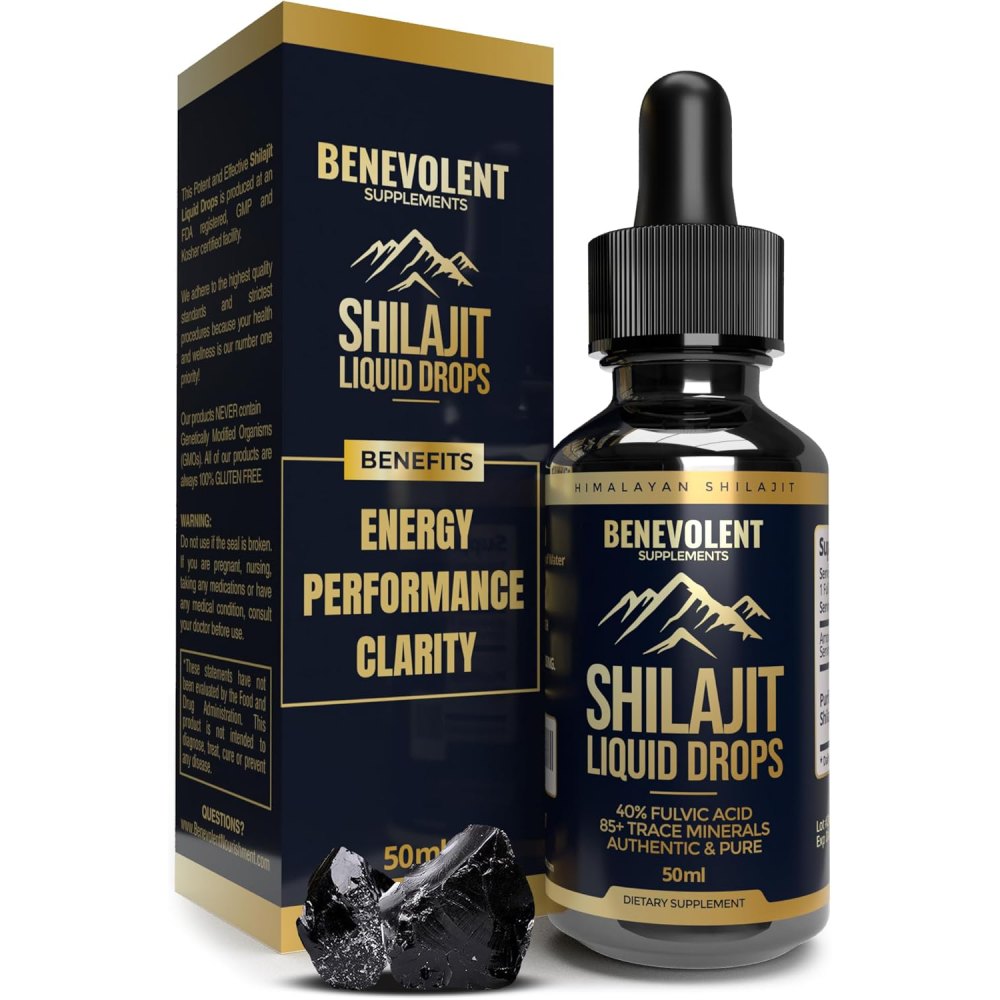 Benevolent Shilajit liquid drops with trace minerals 50ml