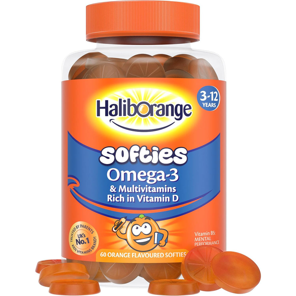 Haliborange Omega-3 and Multivitamins 3-12 years 60O orange Flavor Softies