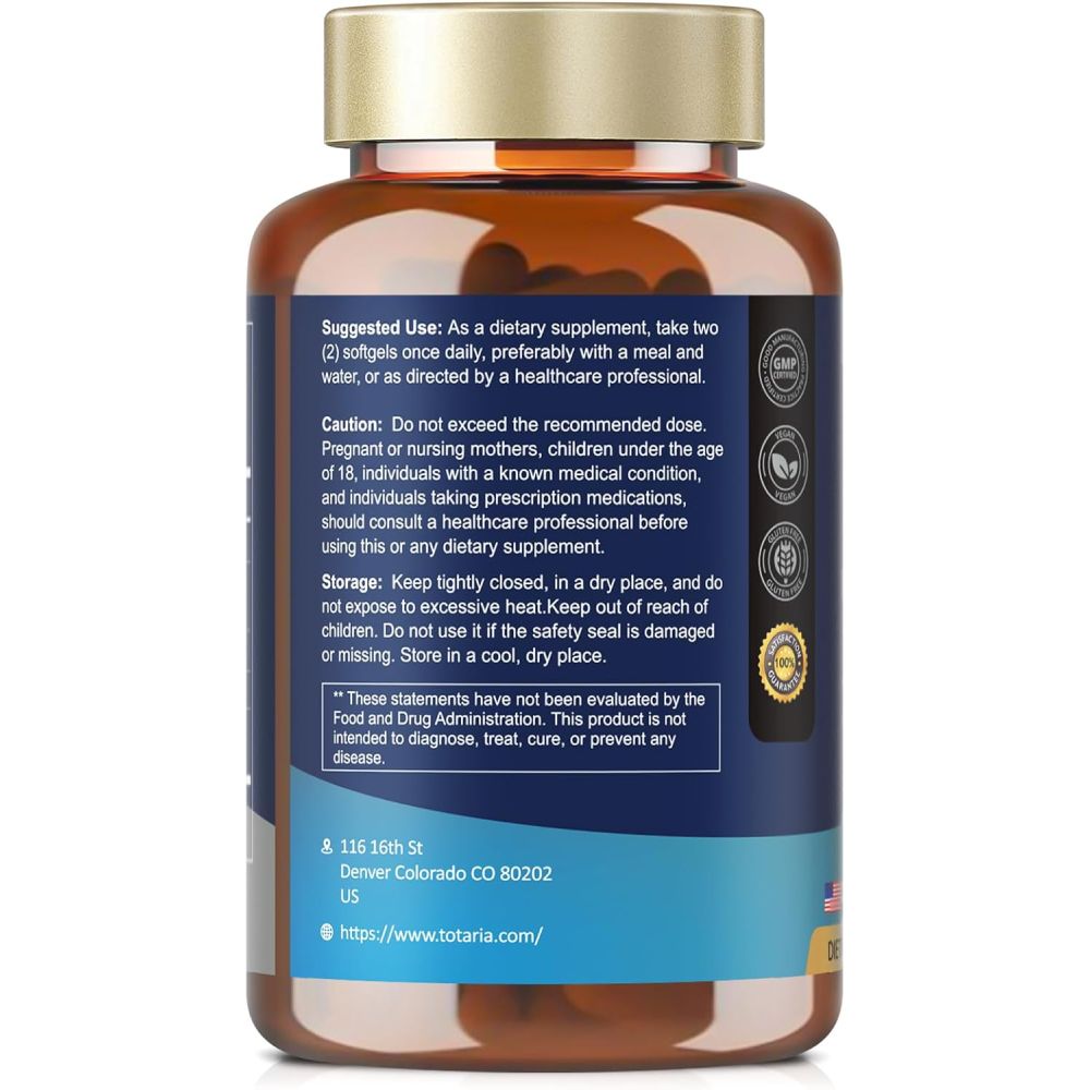 Totaria Urolithin A , NAD+ , CoQ10, Resveratrol & PQQ 120softgels