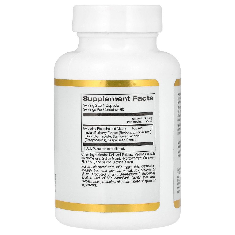 California Gold Nutrition Berberine Advanced 550mg Berbevis 60 Veg Caps
