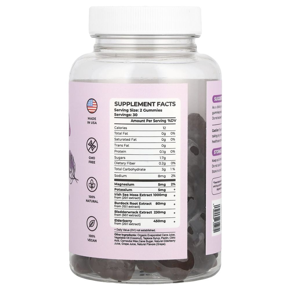 True Sea Moss Sea Moss & Elderberry Gummies 60 Gummies