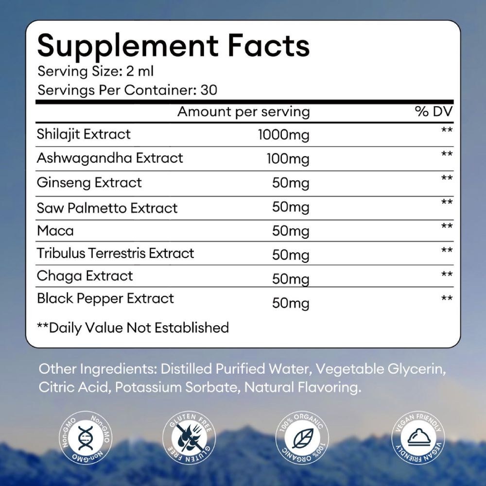 Imatchme Shilajit Ashwagandha 1400mg Liquid Drops Strawberry Flavour 60ml
