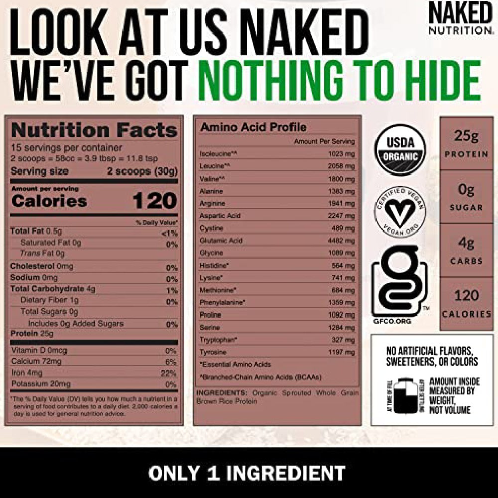 Organic Naked Brown Rice protein 454g