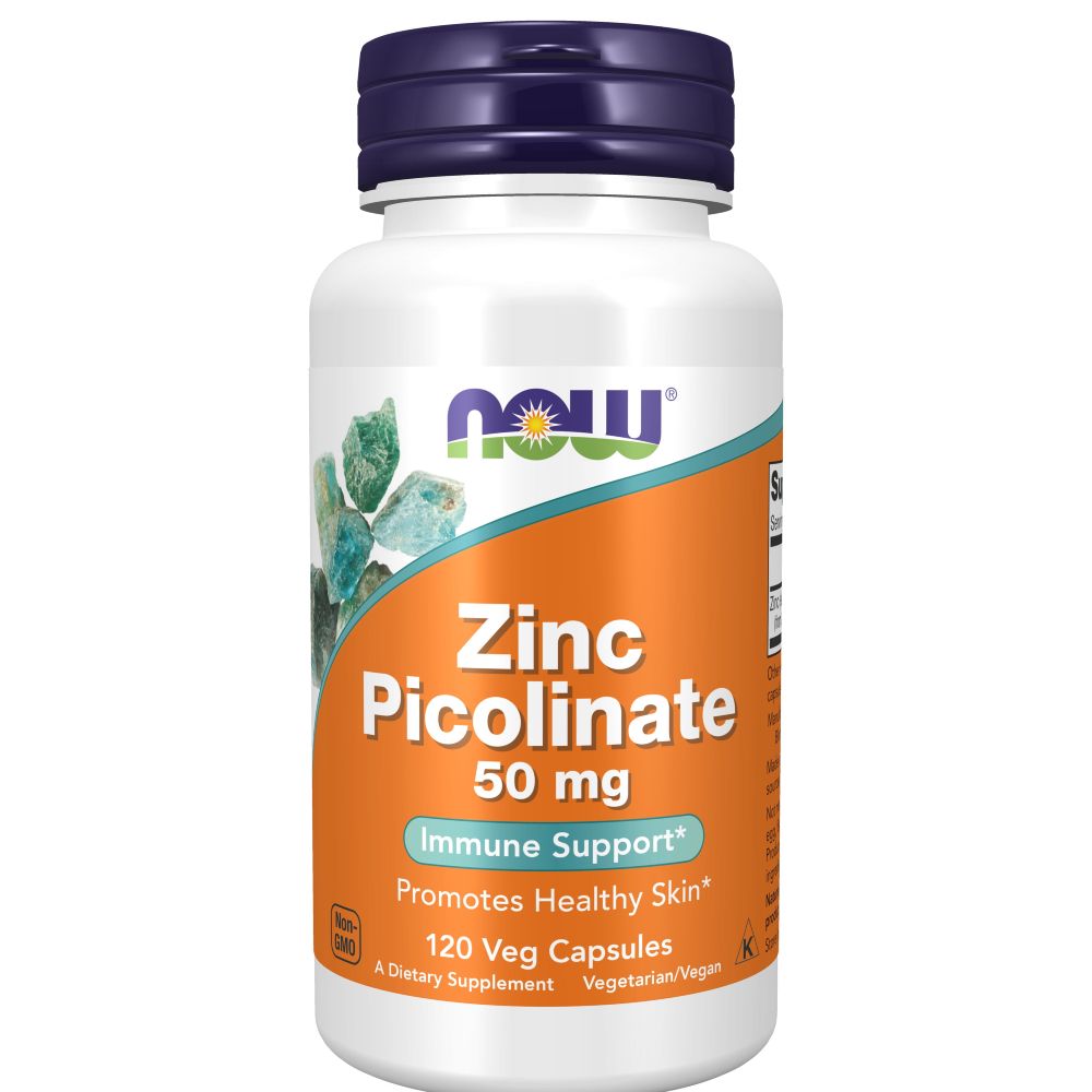 Now Foods Zinc Picolinate 50mg Immune System Support 120 Veg Capsules