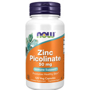 Now Foods Zinc Picolinate 50mg Immune System Support 120 Veg Capsules