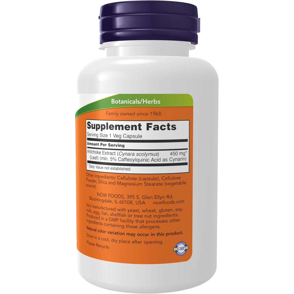 Now Foods Artichoke Extract 450mg Supports liver health and natural detoxification 90 Veg Caps