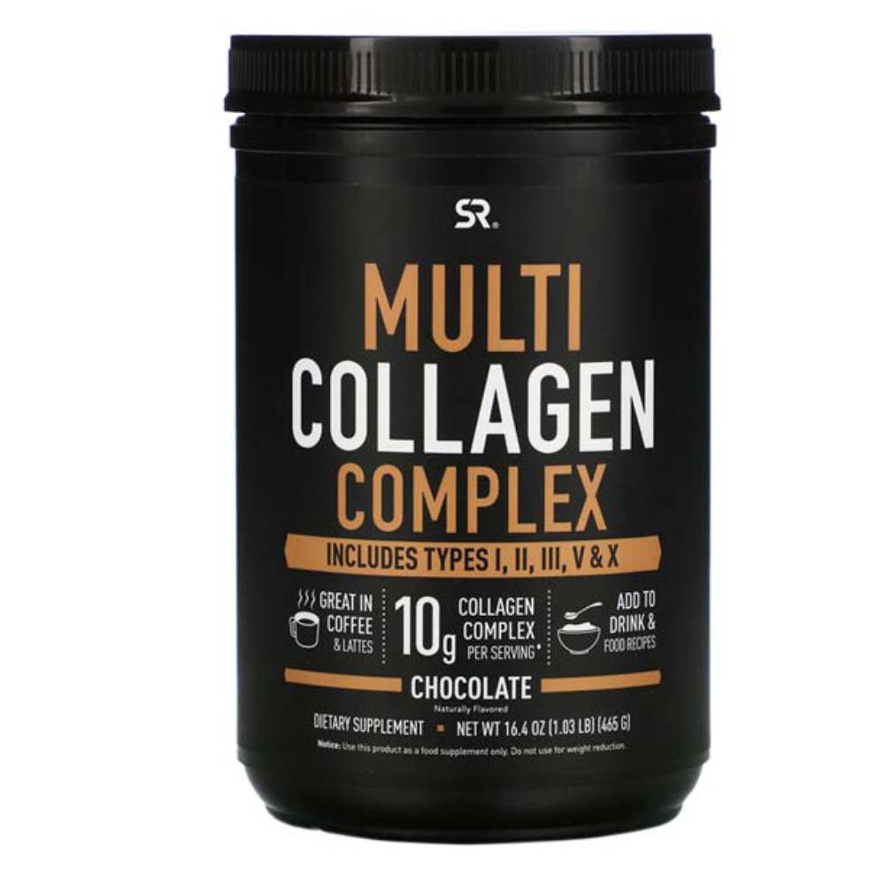 Sports Research sr Multi Collagen Complex Powder (Type I, II, III, V, X), Chocolate, 465g