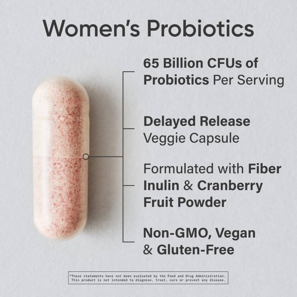 Sports Research sr Probiotics with Prebiotics & Cranberry | Women’s Probiotic Blend with 65 Billion CFU, Supports digestion & helps Cleanse the Urinary tract 30 Delayed-Release Veggie Caps