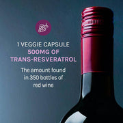 Reserveage Beauty Resveratrol 500mg Fights Signs of aging, a Powerful antioxidant & Supports Heart, Vascular Health 60 Veg Caps